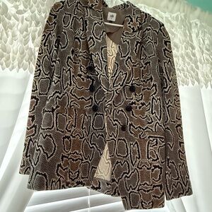 CAbi Brown and Black Snake Print Blazer
